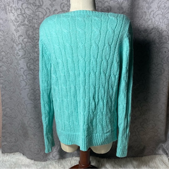 Lilly Pulitzer Dario Embellished Cable-Knit Aqua color Sweater.  Sz XL - Picture 8 of 12